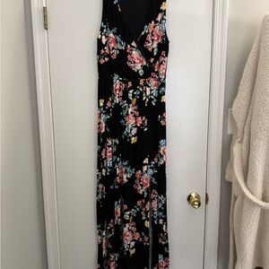 Floral Black Maxi Dress
